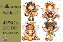 Halloween Fairy Clipart PNG, Spooky Cute Character Art Product Image 1