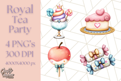 Princess Tea Party PNG Clipart with Teacups &amp; Fancy Treats Product Image 1