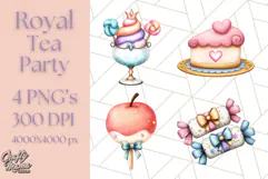 Princess Tea Party PNG Clipart with Teacups & Fancy Treats Product Image 1