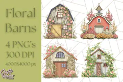 Vintage Cottagecore Barn PNG Clipart, Farmhouse Style Product Image 1