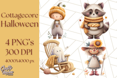 Cottagecore Halloween Clipart Cozy PNG, Autumn Fall Png Product Image 1