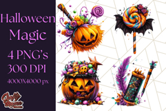 Magical Halloween PNG Clipart, Cute Spooky Elements Clip Art Product Image 1
