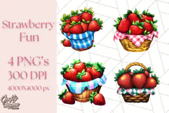 Strawberry Fruit PNG Clipart, Adorable Kawaii Characters Png Product Image 1