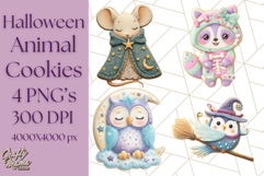 Halloween Animal Cookie Clipart, Frosted Sugar Cookies Png Product Image 1