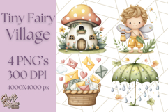 Whimsical Fairy Village Clipart PNG for Kids, Fairytales Png Product Image 1