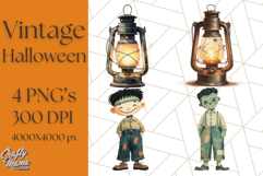Vintage Halloween PNG Clipart, 1950s Retro Graphics Clip Art Product Image 1