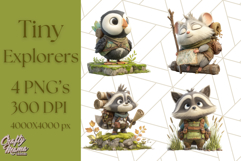 Tiny Explorers Clipart PNG, Animal Adventure PNG Product Image 1