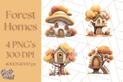 Autumn Treehouse &amp; Woodland Cabin PNG Clipart Product Image 1