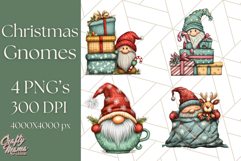 Christmas Gnome Clipart, Holiday Gnomes PNG Illustrations Product Image 1