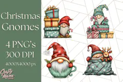 Christmas Gnome Clipart, Holiday Gnomes PNG Illustrations Product Image 1