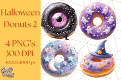 Realistic Halloween Donut Clipart PNG, Spooky Cute Sweets Product Image 1