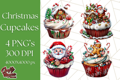 Christmas Cupcake PNG Clipart, Cute Food PNG, Holiday Treat Product Image 1