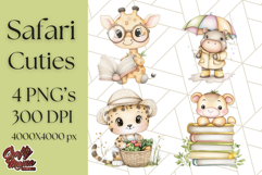 Safari Baby Animal Clipart PNG, Jungle Outfits Baby Animals Product Image 1