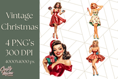 Vintage Glamorous Christmas Party Clipart PNG, Holiday Png Product Image 1