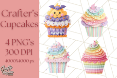 Paper Cupcake Clipart Layered Paper Scrapbook Collage Png Product Image 1