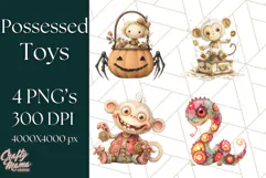 Possessed Toys Clipart PNG Haunted Doll Characters Product Image 1