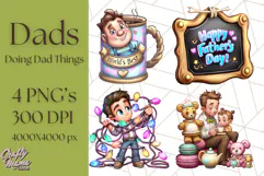 Father's Day Clipart PNG, Funny Dad Cartoon Clip Art Product Image 1