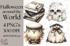 Halloween Around the World Clipart PNG, Fun Halloween Kids Product Image 1