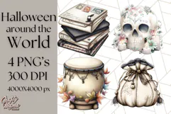 Halloween Around the World Clipart PNG, Fun Halloween Kids Product Image 1