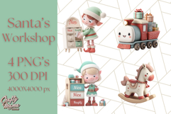 Santa’s Workshop PNG Clipart Elves, Toys &amp; Gifts Clip Art Product Image 1