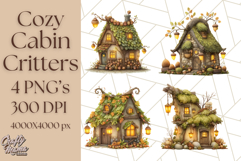 Cozy Cabin Critters Clipart PNG, Fall Animal Png Product Image 1