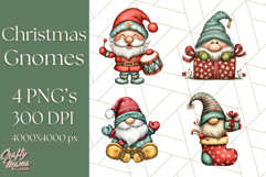 Christmas Gnome Clipart, Holiday Gnomes PNG Illustrations Product Image 1