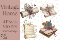 Vintage Cottagecore PNG Clipart, Phones Teacups Home Decor Product Image 1