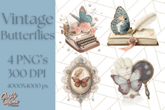 Vintage Butterfly PNG Clipart, Fairytale Cottagecore Images Product Image 1