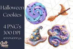Halloween Cookie Clipart PNG, Spooky Sugar Treat Art Product Image 1