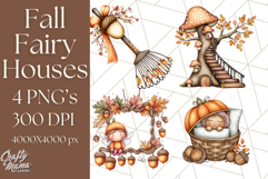 Fall Fairy House Clipart PNG, Autumn Homes and Decor Product Image 1