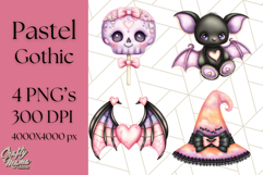 Pastel Goth Halloween PNG Clipart, Creepy Cute Art Product Image 1
