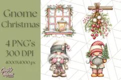Scandinavian Christmas Gnomes Clipart PNG, Cute Gnome Png Product Image 1