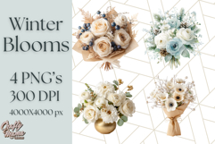 Whimsy Winter Florals Clipart PNG, Christmas Png Clipart Product Image 1