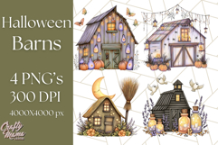 Halloween Cottagecore Barn PNG Clipart, Fall Style Product Image 1