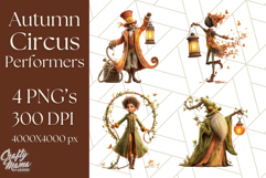 Autumn Circus Performers Clipart Vintage Characters PNG Product Image 1