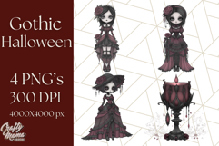 Gothic Halloween Clipart Dark Aesthetic PNG, Halloween Png Product Image 1