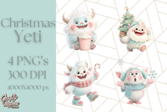 Kawaii Christmas Yeti PNG Clipart, Cute Bigfoot Holiday Art Product Image 1