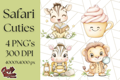 Safari Baby Animal Clipart PNG, Jungle Outfits Baby Animals Product Image 1
