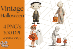 Vintage Halloween PNG Clipart, 1950s Retro Graphics Clip Art Product Image 1