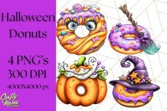 Halloween Donut Clipart PNG, Cute Spooky Doughnut Art Product Image 1