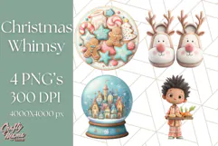 Christmas Whimsy Clipart, Holiday Kids PNG Graphics Product Image 1