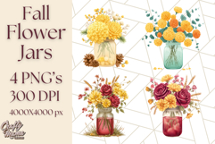 Fall Mason Jar Flowers PNG Clipart Product Image 1