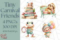 Tiny Carnival Friends Clipart PNG, Animal Fair Festival Product Image 1