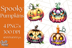 Spooky Jack O Lantern PNG Clipart, Scary Halloween Pumpkins Product Image 1