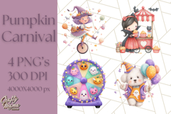 Creepy Carnival Halloween Clipart PNG with Hayride Art Product Image 1
