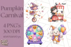 Creepy Carnival Halloween Clipart PNG with Hayride Art Product Image 1