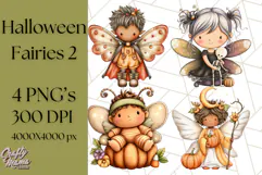 Halloween Fairy Clipart PNG, Spooky Cute Character Art Product Image 1