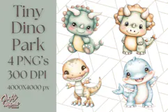 Cute Cartoon Dinosaur Clipart PNG, Prehistoric Animals PNG Product Image 1