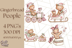 Gingerbread People Clipart, Cute Cookie PNG Illustrations Product Image 1
