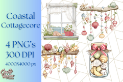 Coastal Cottagecore Summer Clipart PNG, Beachy Calm Vibes Product Image 1